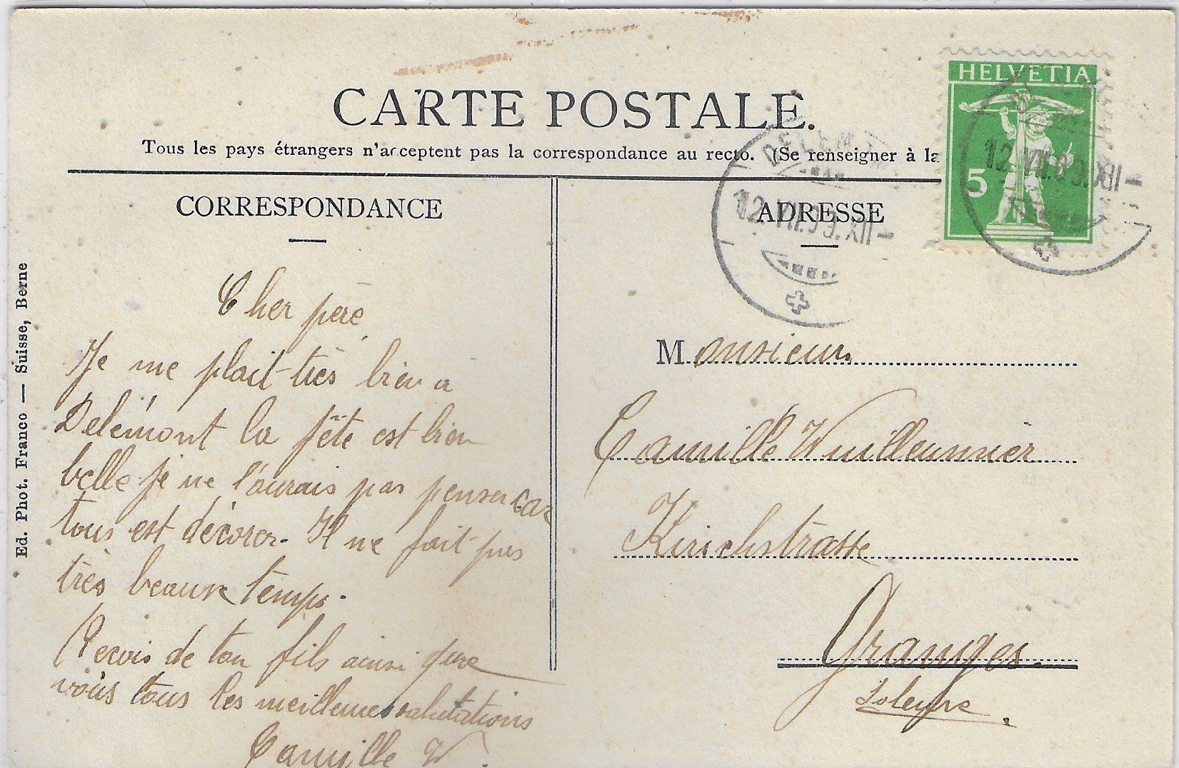 Cartoline postali: Delemont - Eisengasse - Rue du fer - animee – Usato da Ettingen venduto da Kartenplanet 1