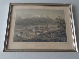 Kolorierter Stich Rohbock - Samaden