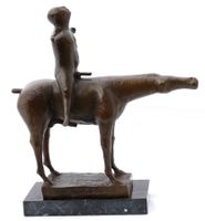 BRONZESKULPTUR SKULPTUR  PFERD REITER NACH MARINI ANGEL CITY