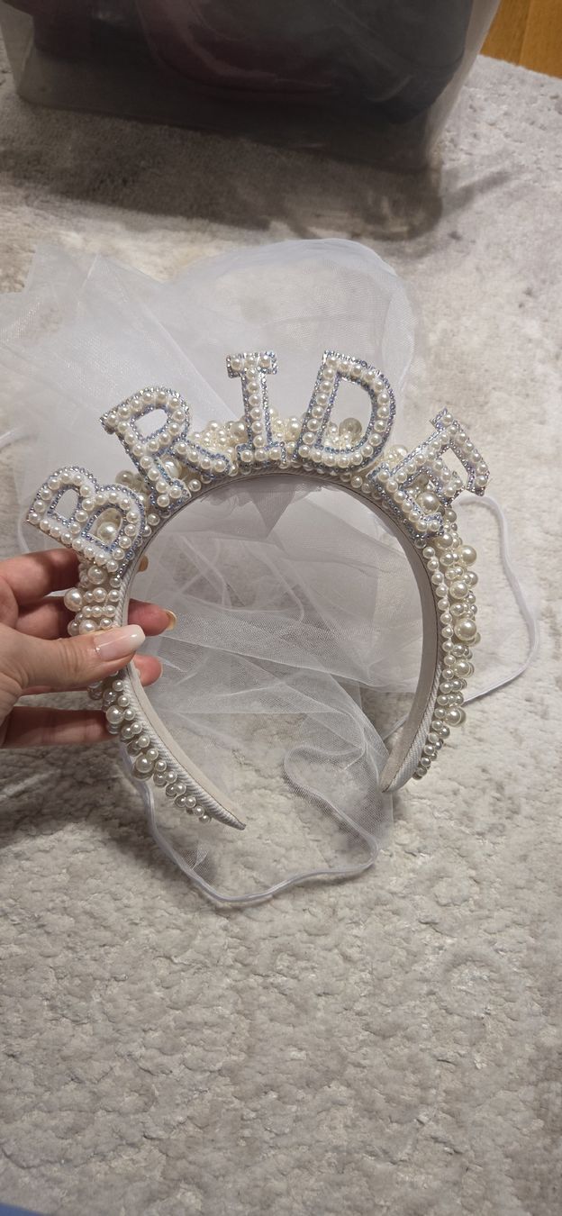 Accessori per capelli: Braut Diadem mit Schleier und Perlen – Nuovo (secondo la descrizione) da Chur venduto da ali_j9q9