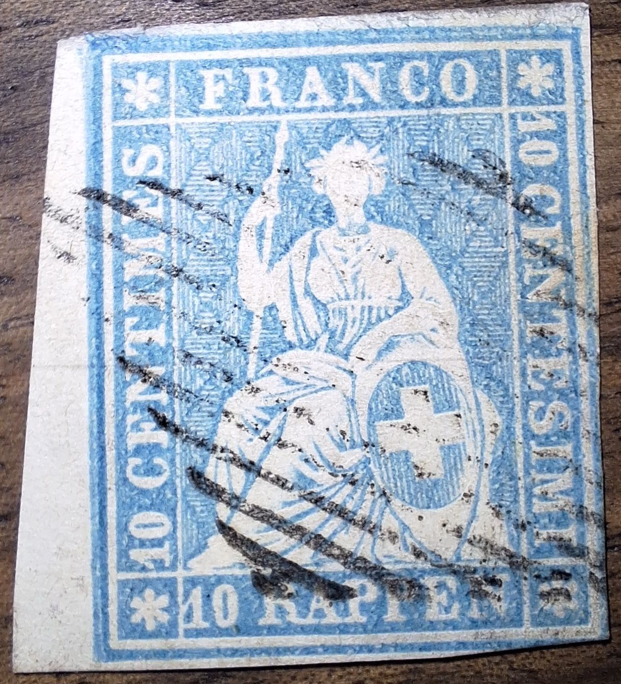 Tutti i francobolli: Strubel 23Ca Kat. 300.- – Usato da Balgach venduto da SIMEON27