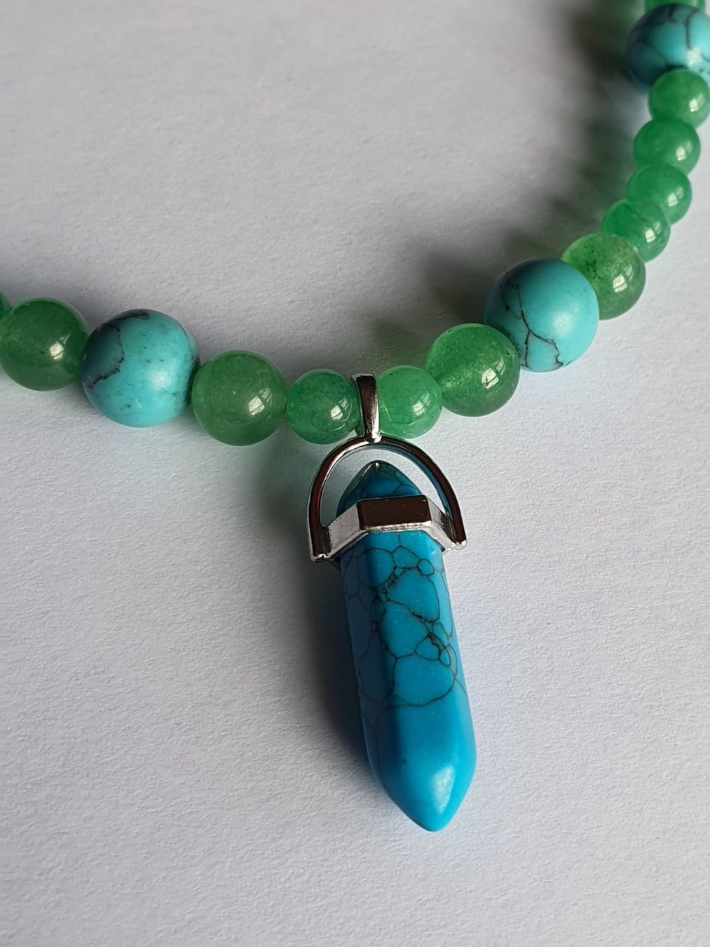 Catenine: Collier Perles et Pendentif Turquoise et Jadéïte – Nuovo e nell'imballaggio originale da Tavannes venduto da Alkatra-kkk666 1