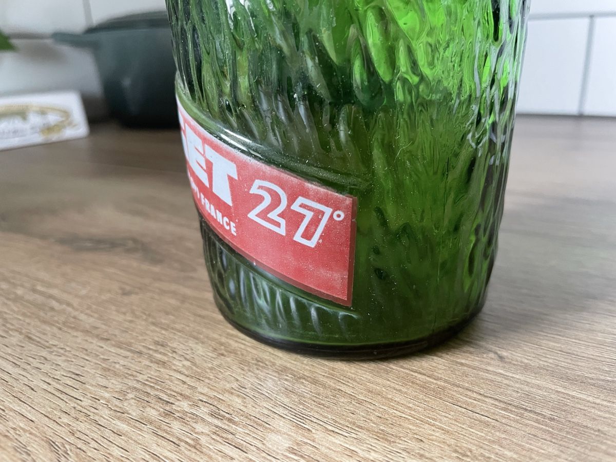 Bottiglie: Ancienne B outeille publicitaire verte GET 27 Peppermint – Usato da Lonay venduto da ju-71 6