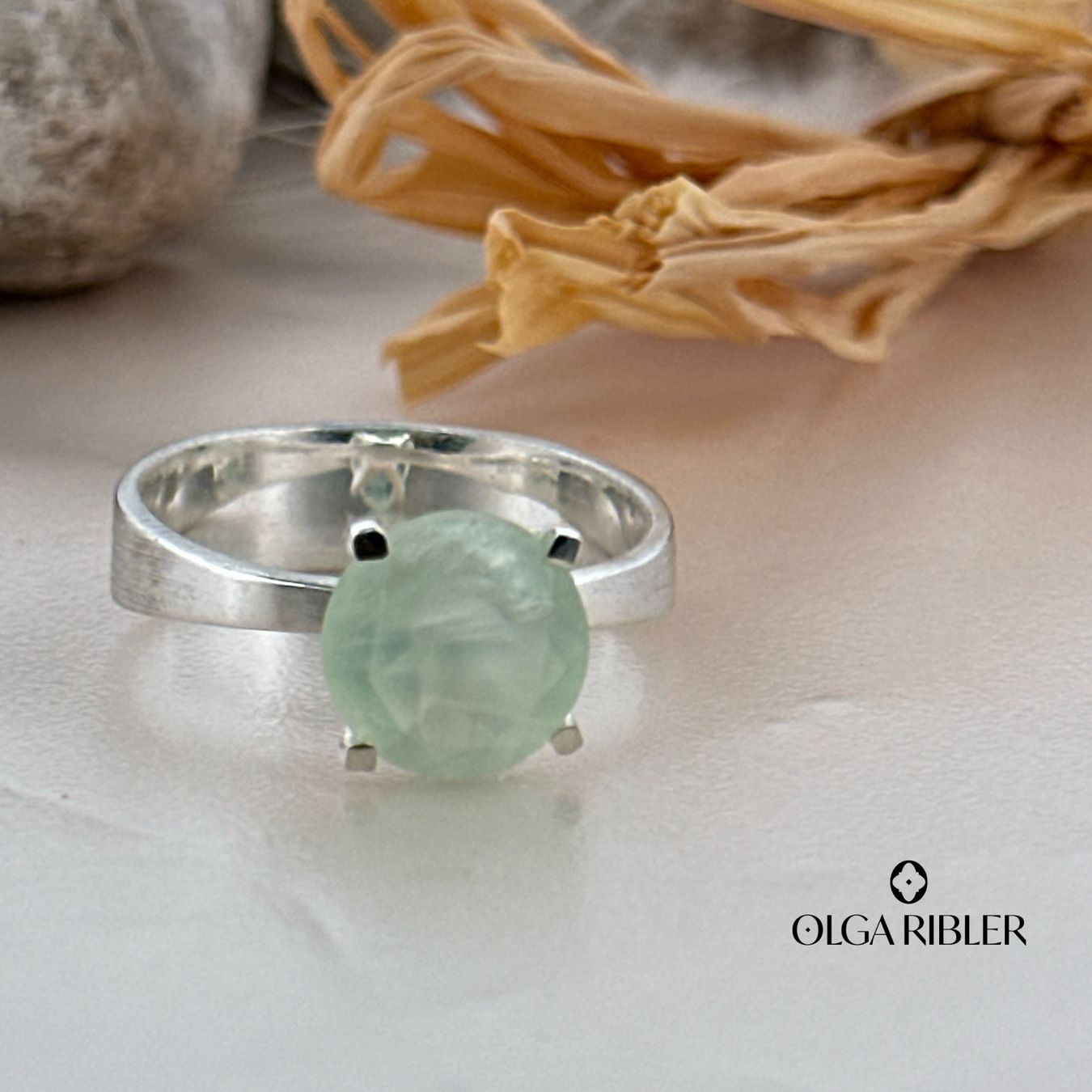 Olga Ribler Ringe: Silberring mit Prehnit, Gr. 63 – Neu (gemäss Beschreibung) aus Luzern von MonikaS03 3