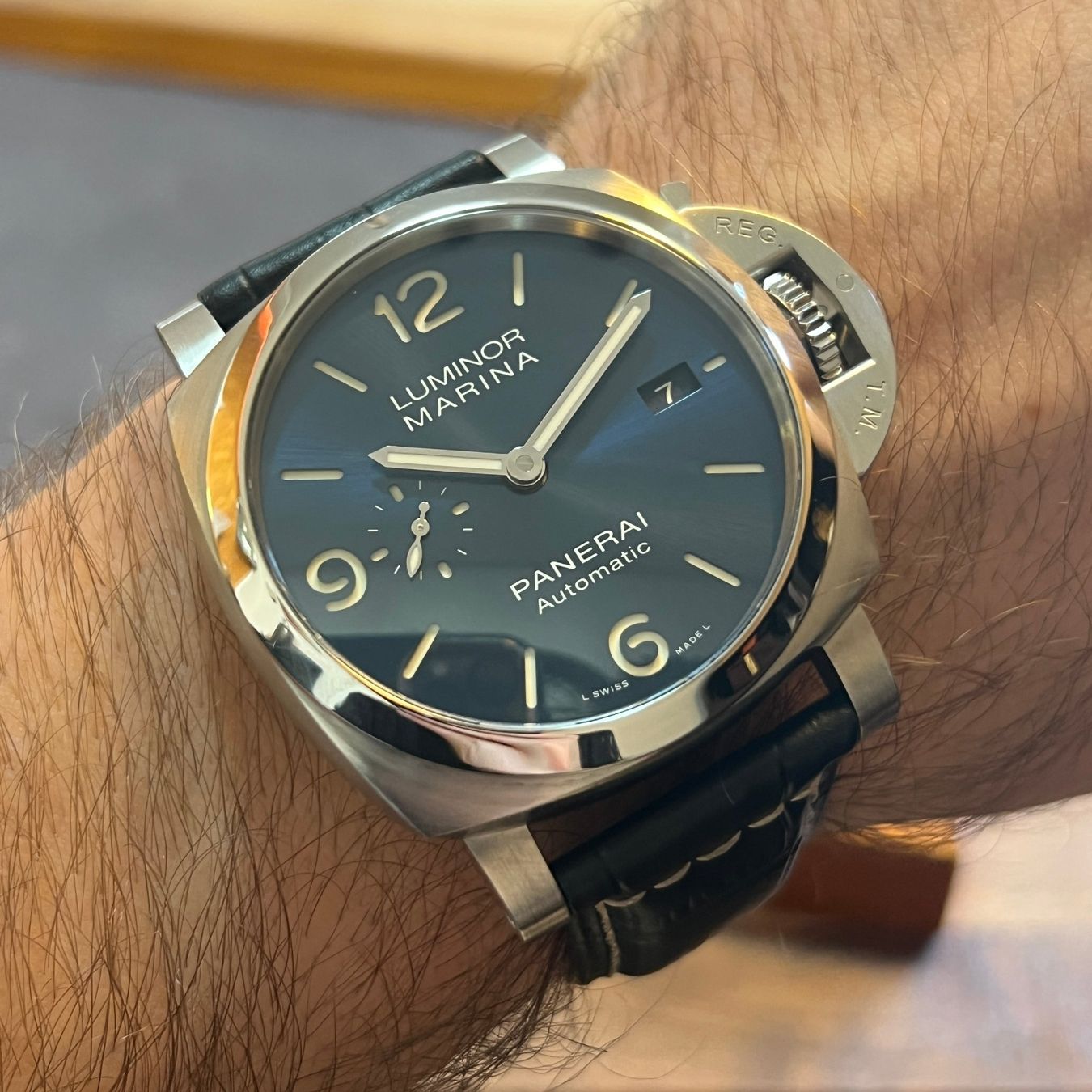Panerai Uhren: Panerai Luminor Marina Blue Dial PAM01313 – Gebraucht aus Carouge GE von Watchaser 3