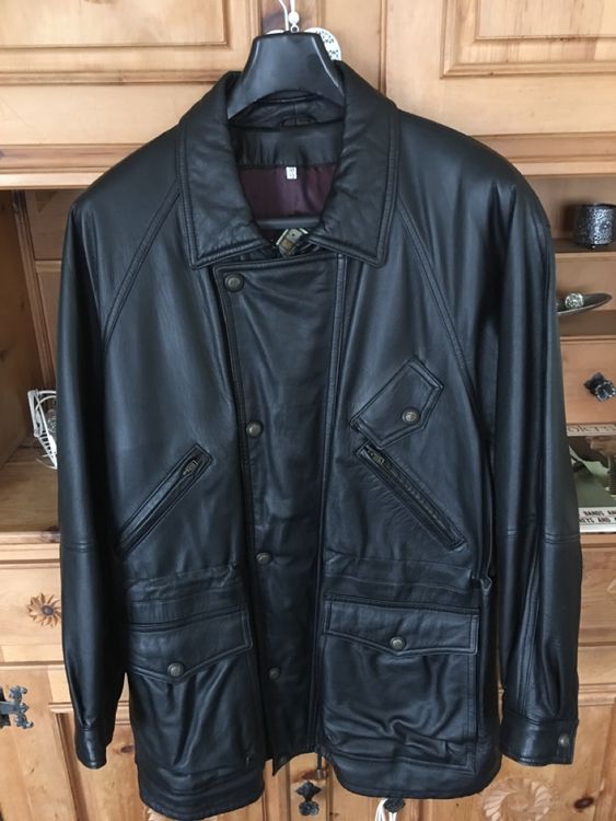 Damen Motorradjacke Echtleder - Vintage Dunkelbraun Mit Stern-Patches