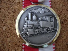 Dampflokomotive der Waldenburgbahn 1912 Medaille Abzeichen
