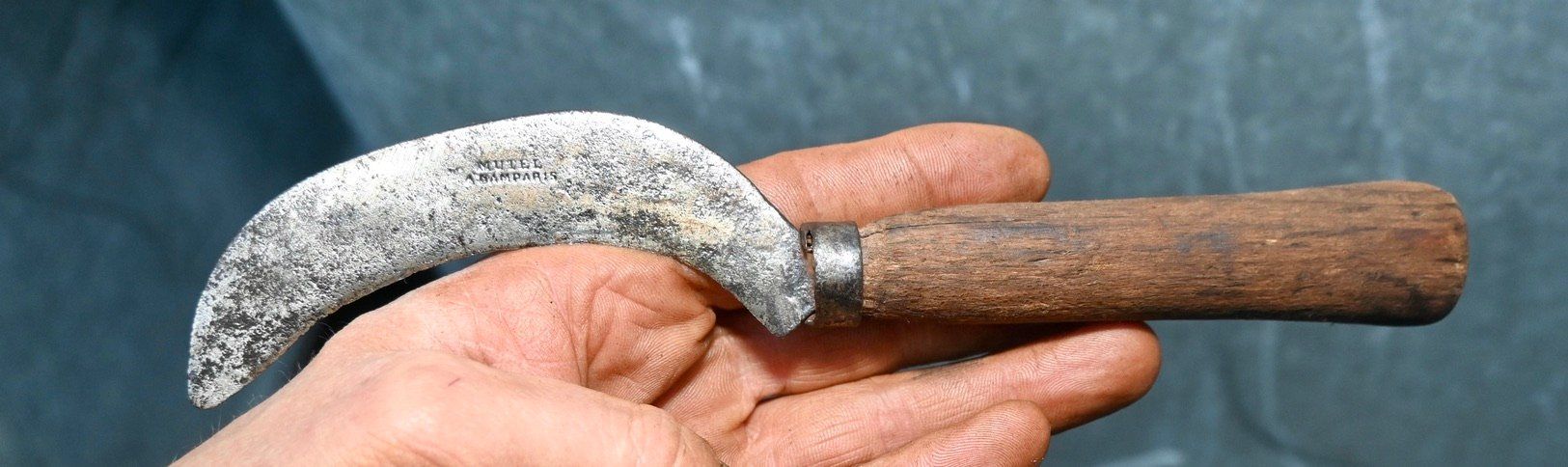 Tutti gli attrezzi: ANTIKE Handsichel Länge ca. 22cm - MUTEL À DAMPARIS – Usato da Pfaffhausen venduto da mono_rec
