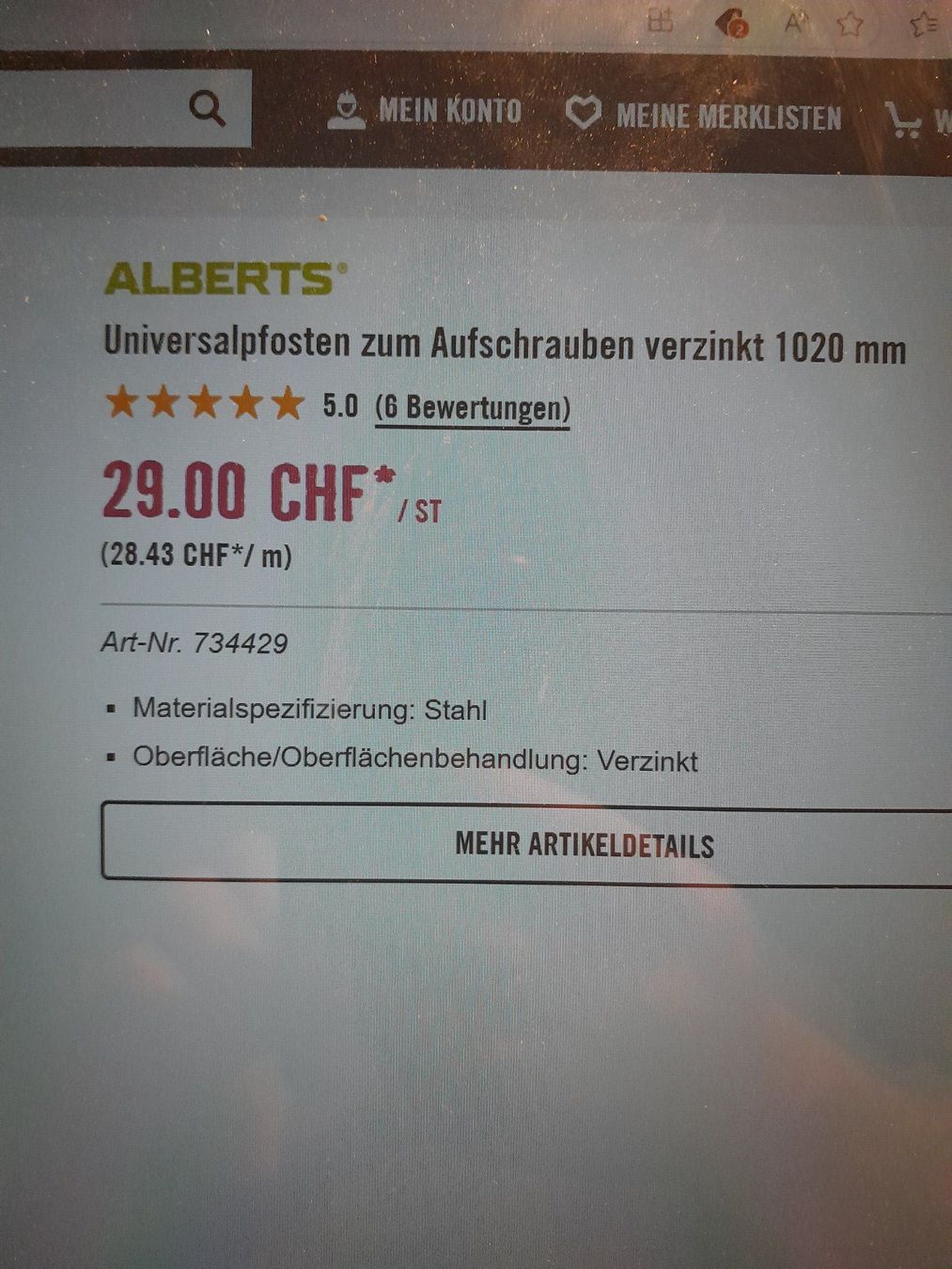 Recinzioni: Metallpfosten 5 Stk. – Usato da Schönenberg ZH venduto da wolfb.2 5