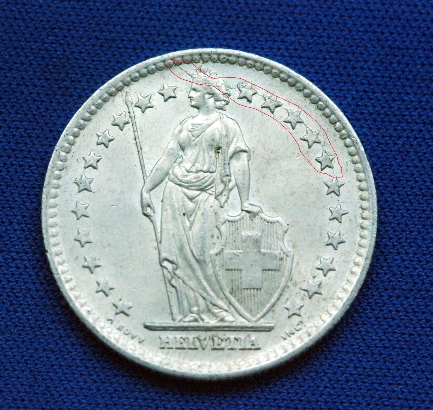 Alle Münzen: Silberner 2.- 1946 / Prägefehler, "Einhorn" – Gebraucht aus Mühlethal von sowato 3