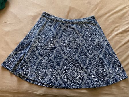 Damen Rock  in blau weiss gemuster
