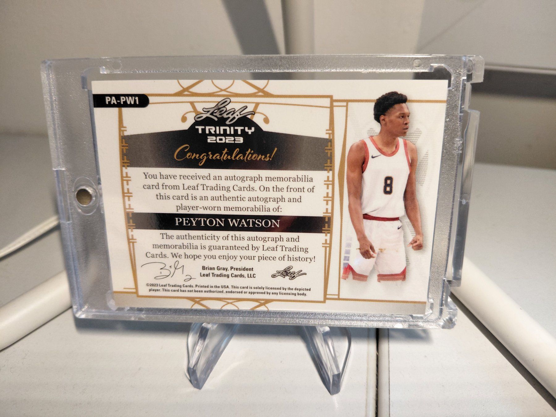Nba Carte collezionabili: Peyton Watson, Leaf Trinity, Auto 33/ 99, RC – Usato da Uezwil venduto da -Retrogames- 1