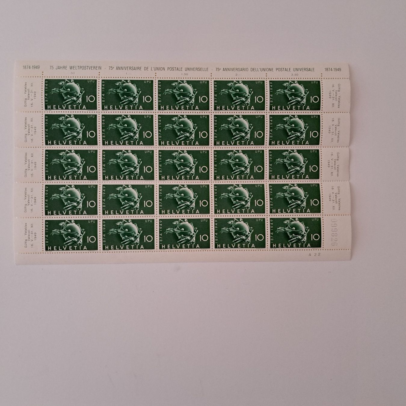 Tir à l'arc: Bogen 10 Rp UPU 1949 – Neuf (Voir description) à Lüterkofen par Winnetu44
