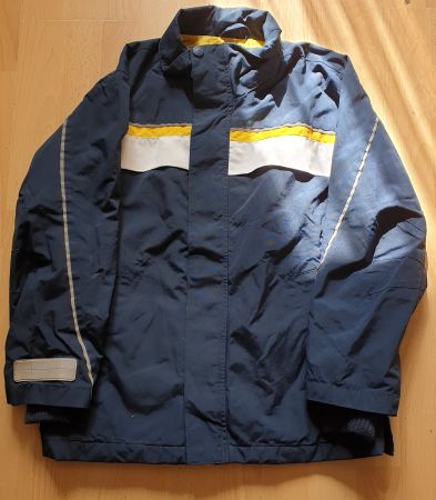 Jungen Winterjacke Gr. 122 Reflektoren blau