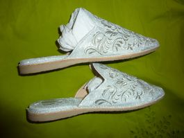 babouches neuf silver avec broderie pointure 41 pour femme