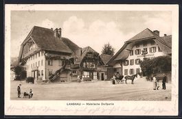 Langnau, Malerische Dorfpartie mit Gasth