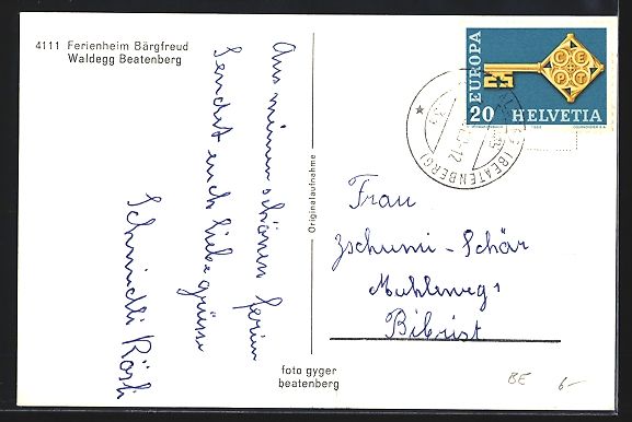 Cartes postales: Beatenberg, Waldegg, Ferienheim Bärgfre – D'occasion à Berlin par bartko-reher 1