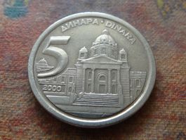 YOUGOSLAVIE  5  Dinara  2000