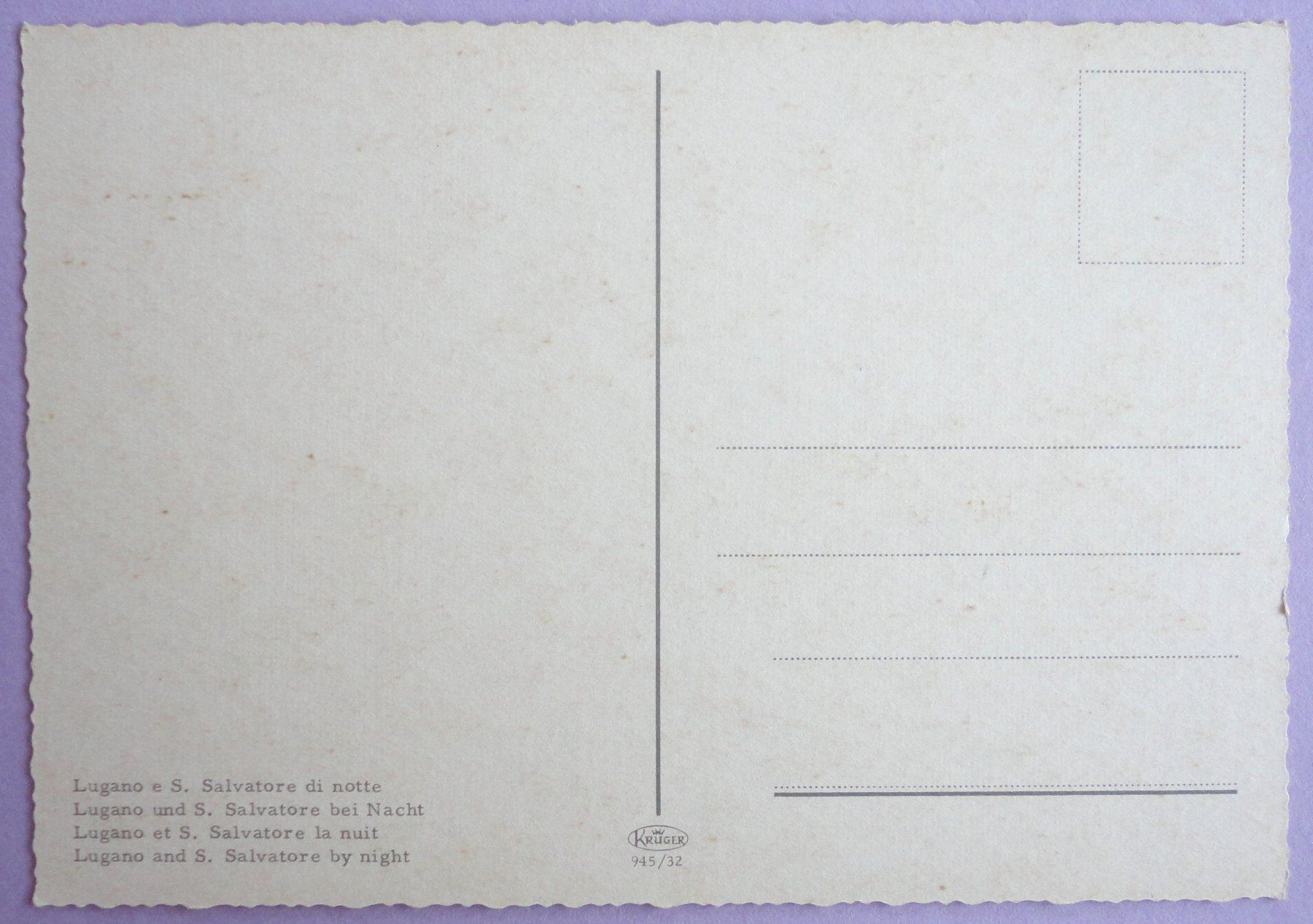 Cartes postales: Lugano e S. Salvatore di notte – D'occasion à Fétigny par Billy2miny 1