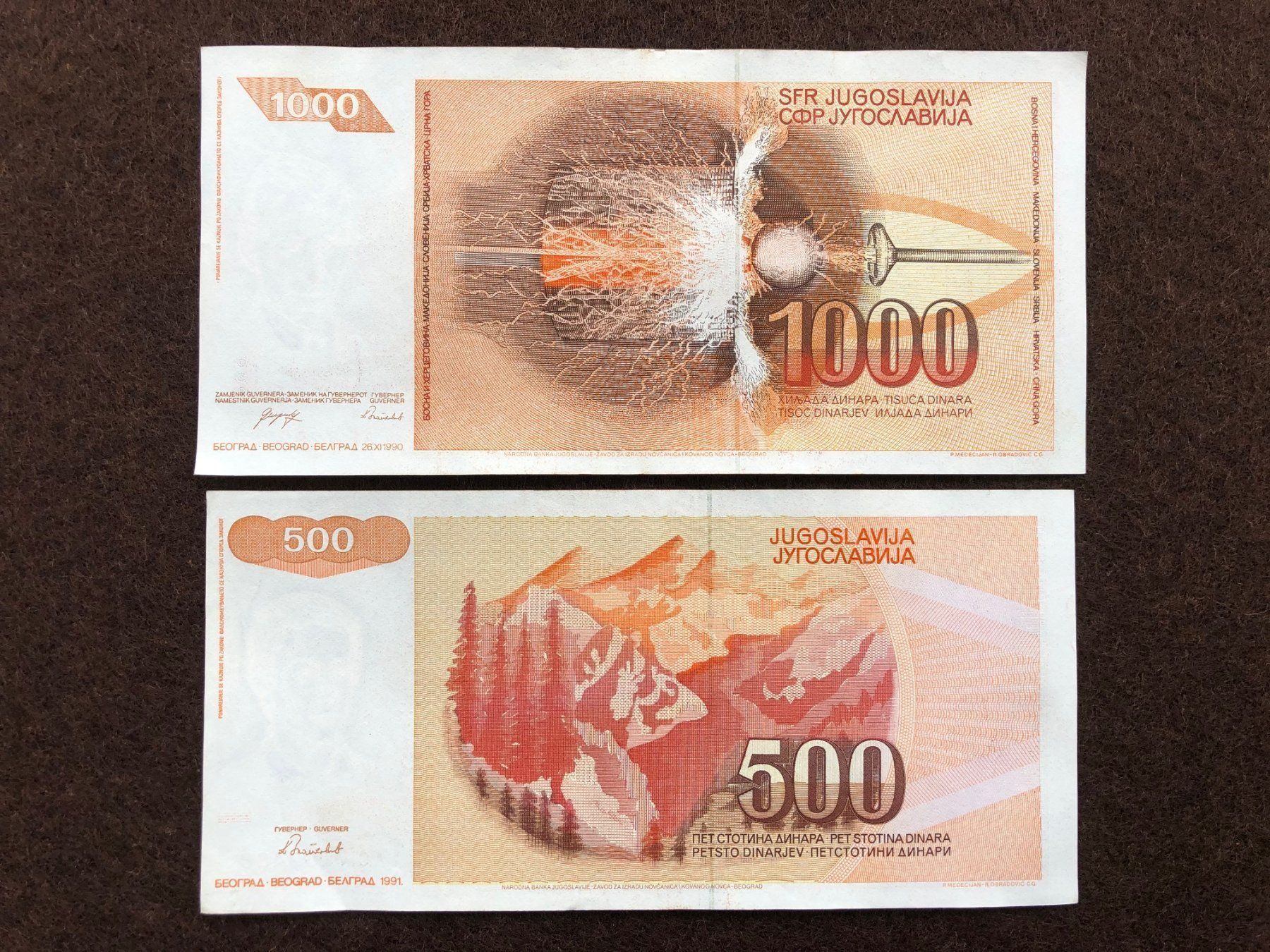 Banconote: Belgrad 1990/91 - Dinar - Mann/Tesla – Nuovo (secondo la descrizione) da Pfäffikon SZ venduto da Sieben77 1