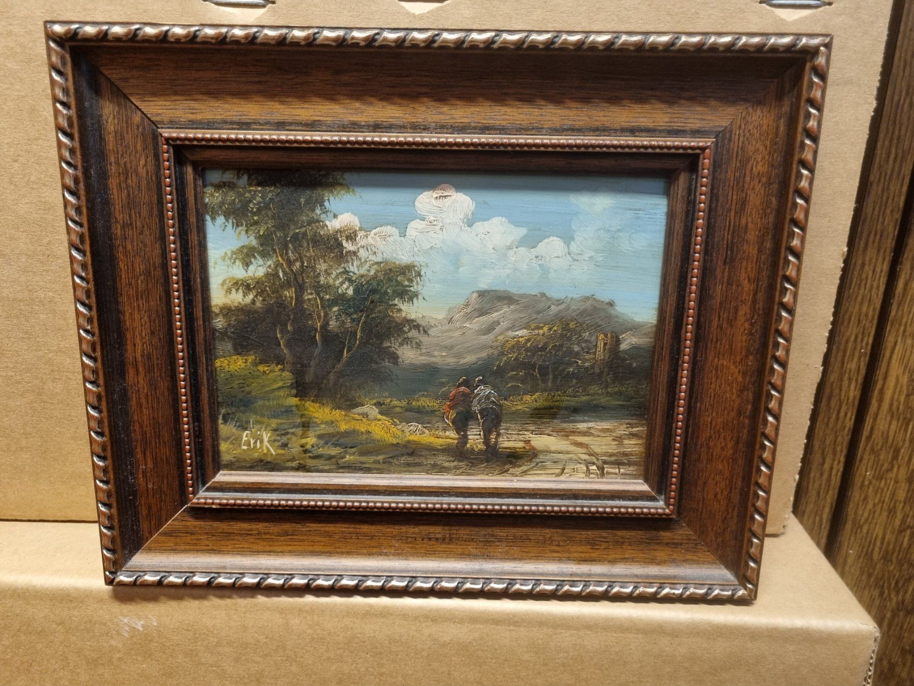 Dipinti: Ölgemälde Landschaft signiert Erik – Usato da Schaffhausen venduto da Leveron13 1