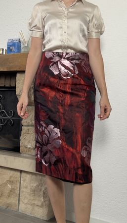 Jupe Blumarine soie T36/S – Seidenrock Blumen