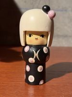 Vintage Kokeshi Doll, Japanese Collectible Wooden Art