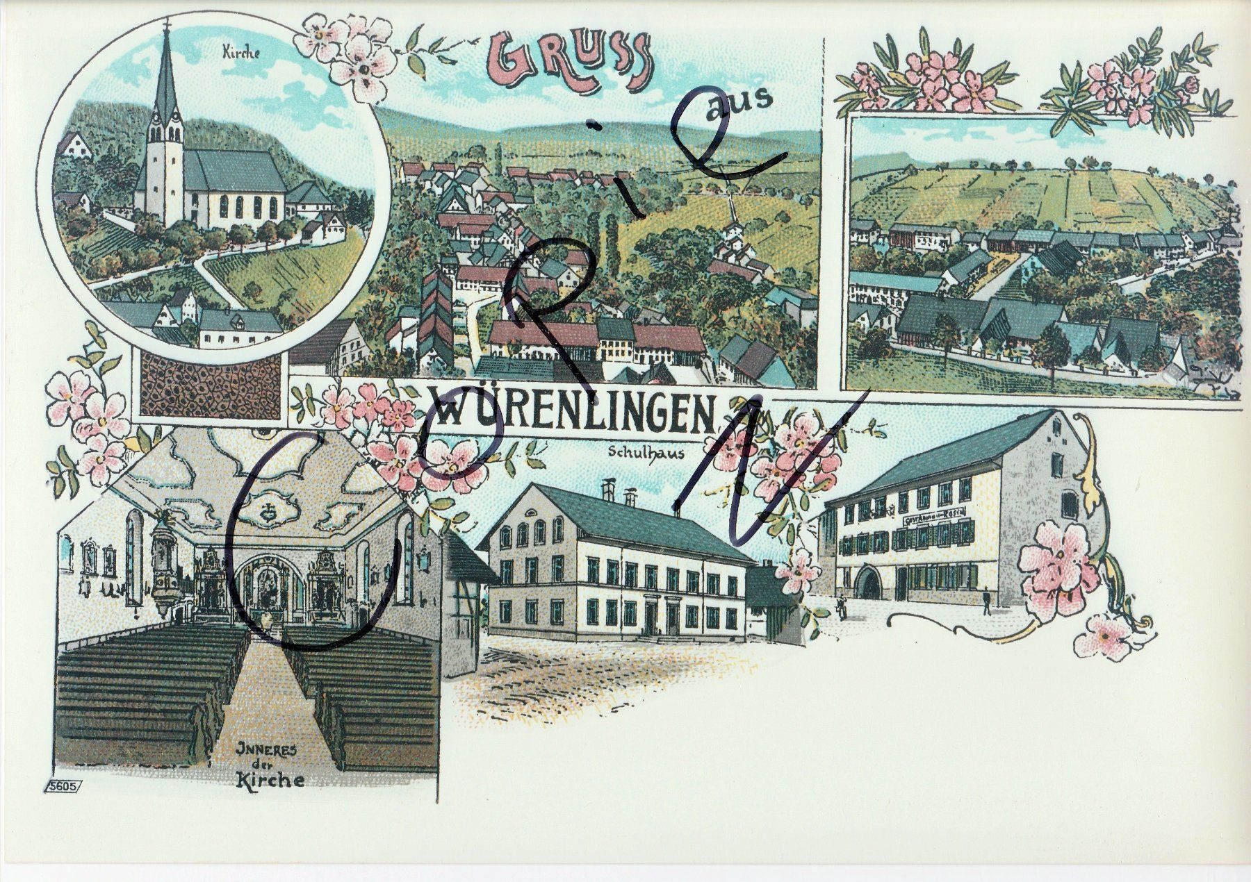 Cartoline postali: Gruss aus Würenlingen  - (um 1900) – Usato da Fällanden venduto da Blausegelfliege