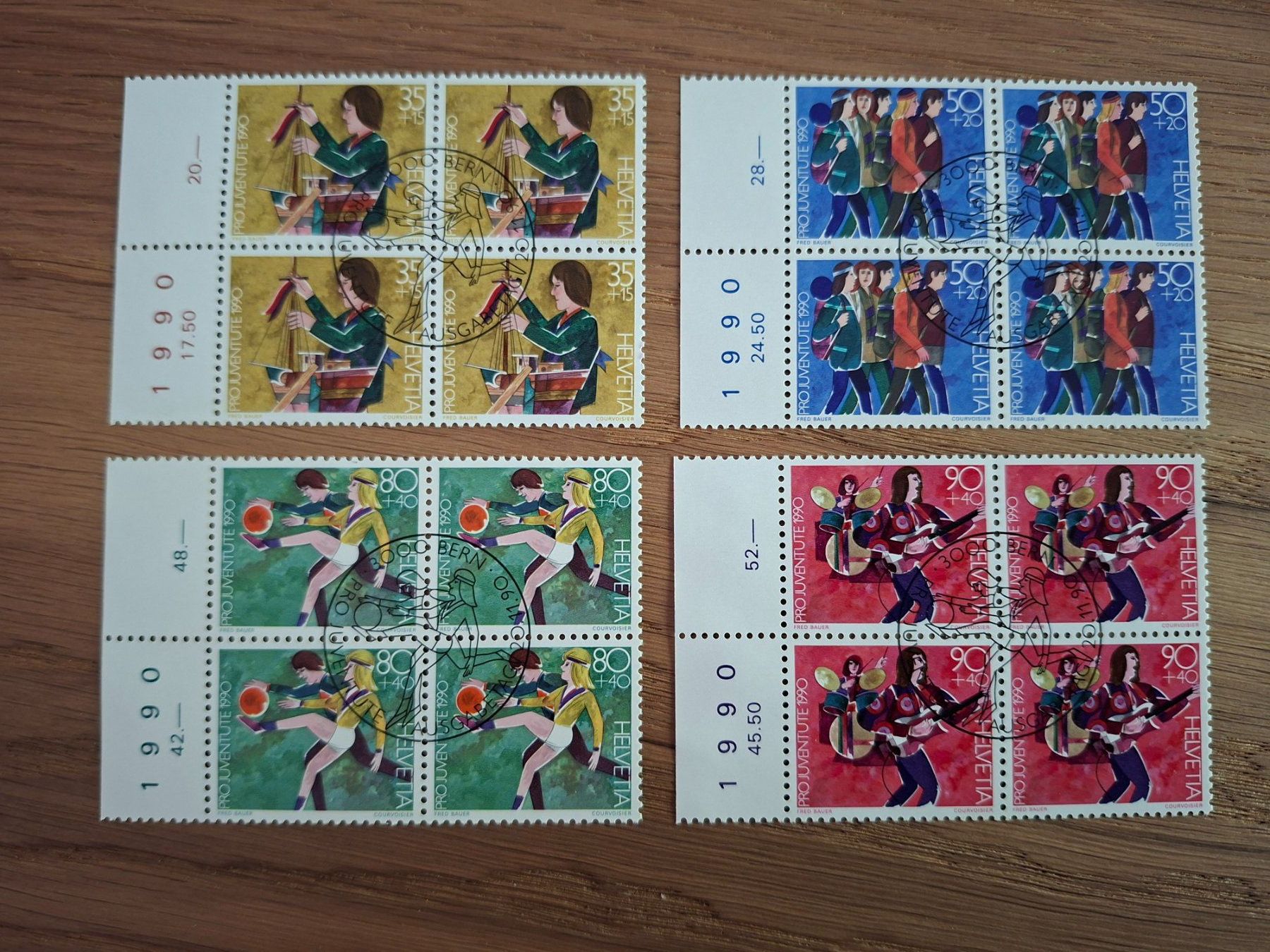 Tutti i francobolli: 4er Blocks: Pro Juventute 1990 – Nuovo (secondo la descrizione) da Hinterkappelen venduto da 1399