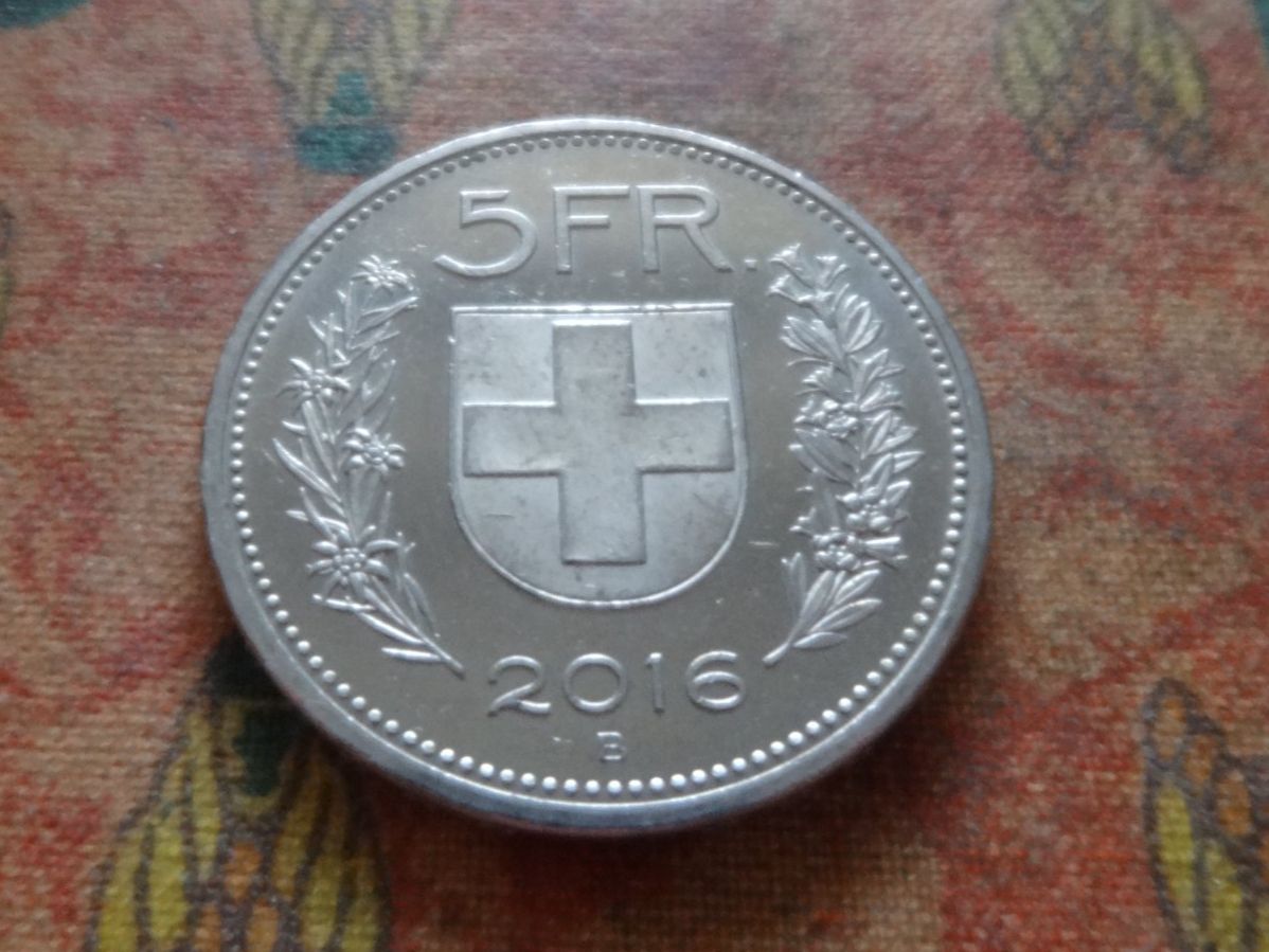 Tutti le monete: 5 Fr. 2016 – Usato da Romanel-sur-Lausanne venduto da Swift13