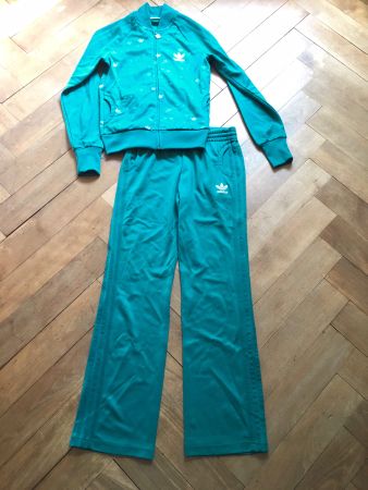 Adidas Damen Trainer, petrole Gr. S (Jacke und Hose)