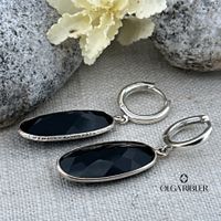 Silberohrringe mit Onyx