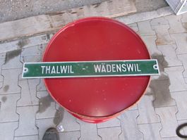 Original altes Aluschild Thalwil-Wädenswil, Rarität!