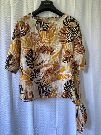 Sommerbluse Leinen/Baumwolle Gr. M/L