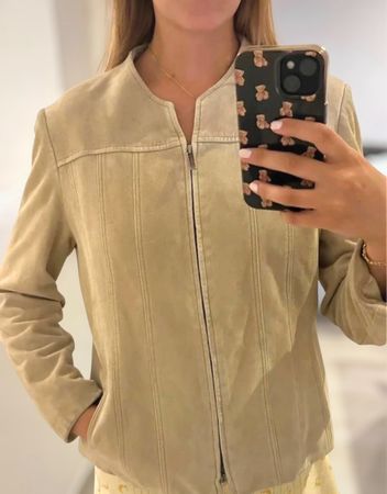 Veste Burberry en cuir daim vintage 