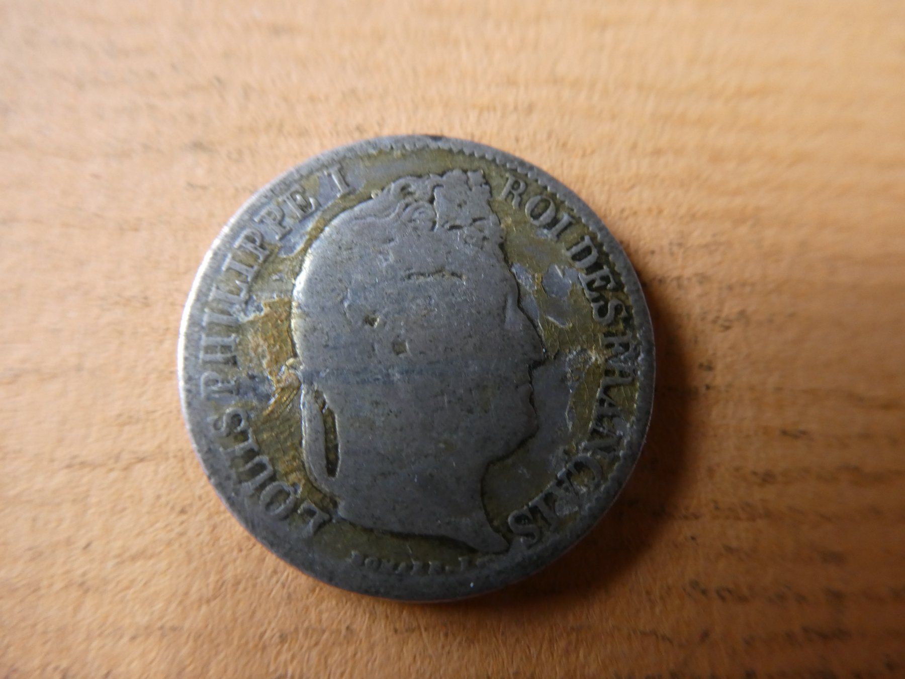 Alle Münzen: Frankreich 1837,  1/2 Franc   Silber – Gebraucht aus Hinterforst von Rohusri