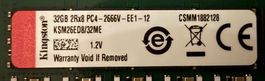 Kingston 64GB DDR4 2666 ECC UDIMM (2x32GB)