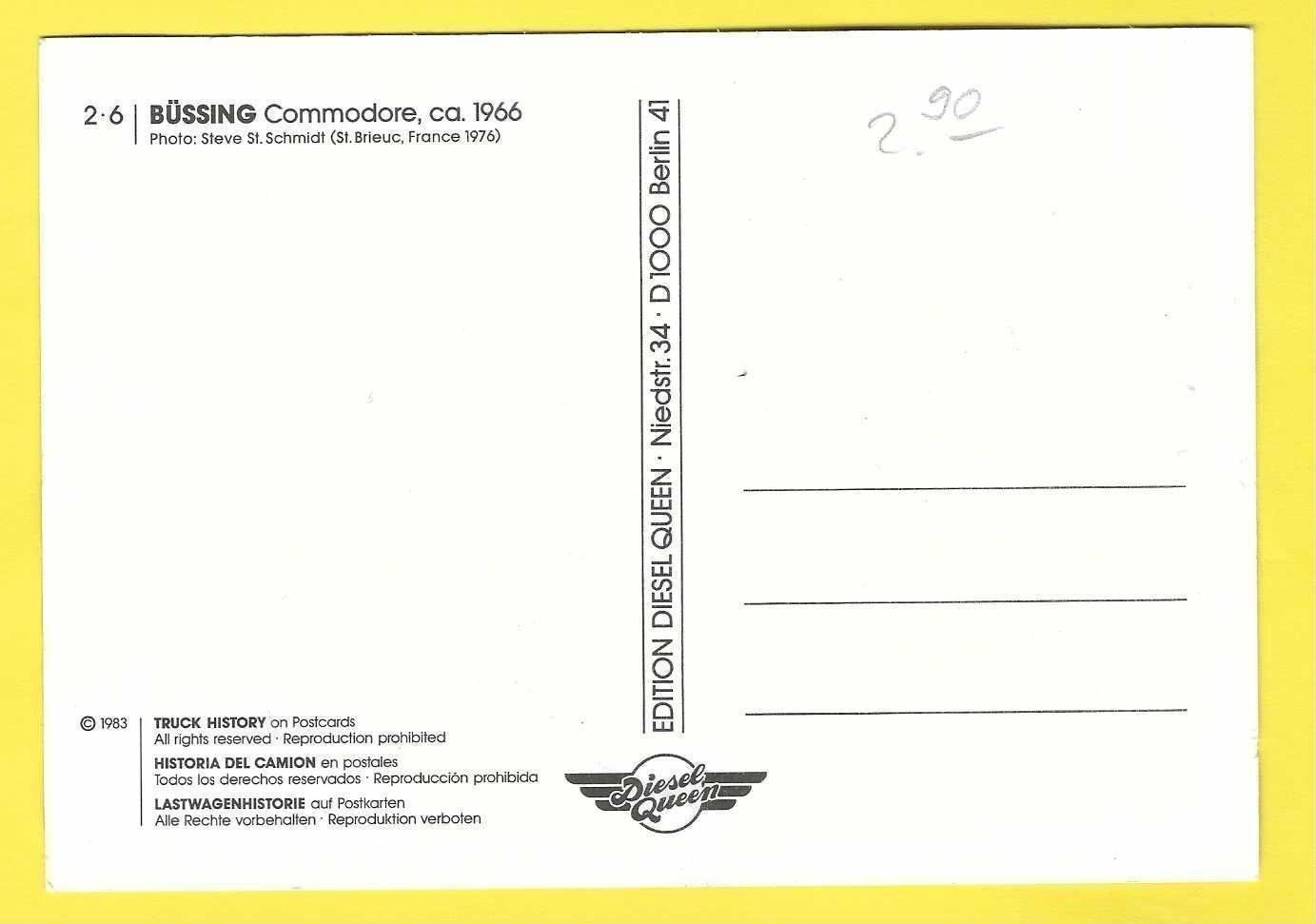 Cartoline postali: 1966 BÜSSING Commodore/Lastwagenbaukipper selten – Nuovo (secondo la descrizione) da Zürich venduto da Hagliweg 1