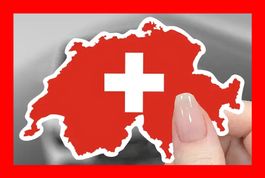 Schweiz Sticker Aufkleber Autoaufkleber CH Badge Grenze Rot