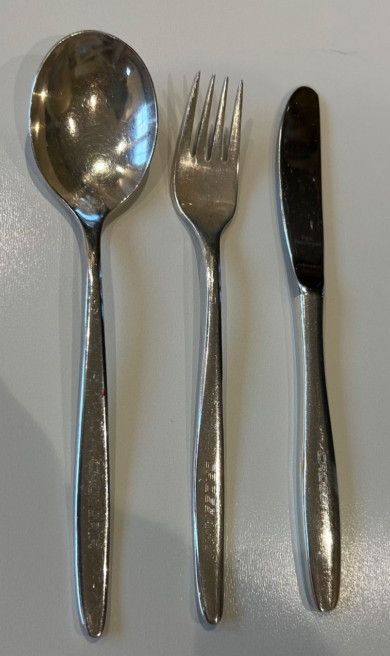 Bestecksets: Crossair-Set, Silber, 1 Messer, 1 Gabel, 1 Löffel – Gebraucht aus Lengnau AG von Mefari 5