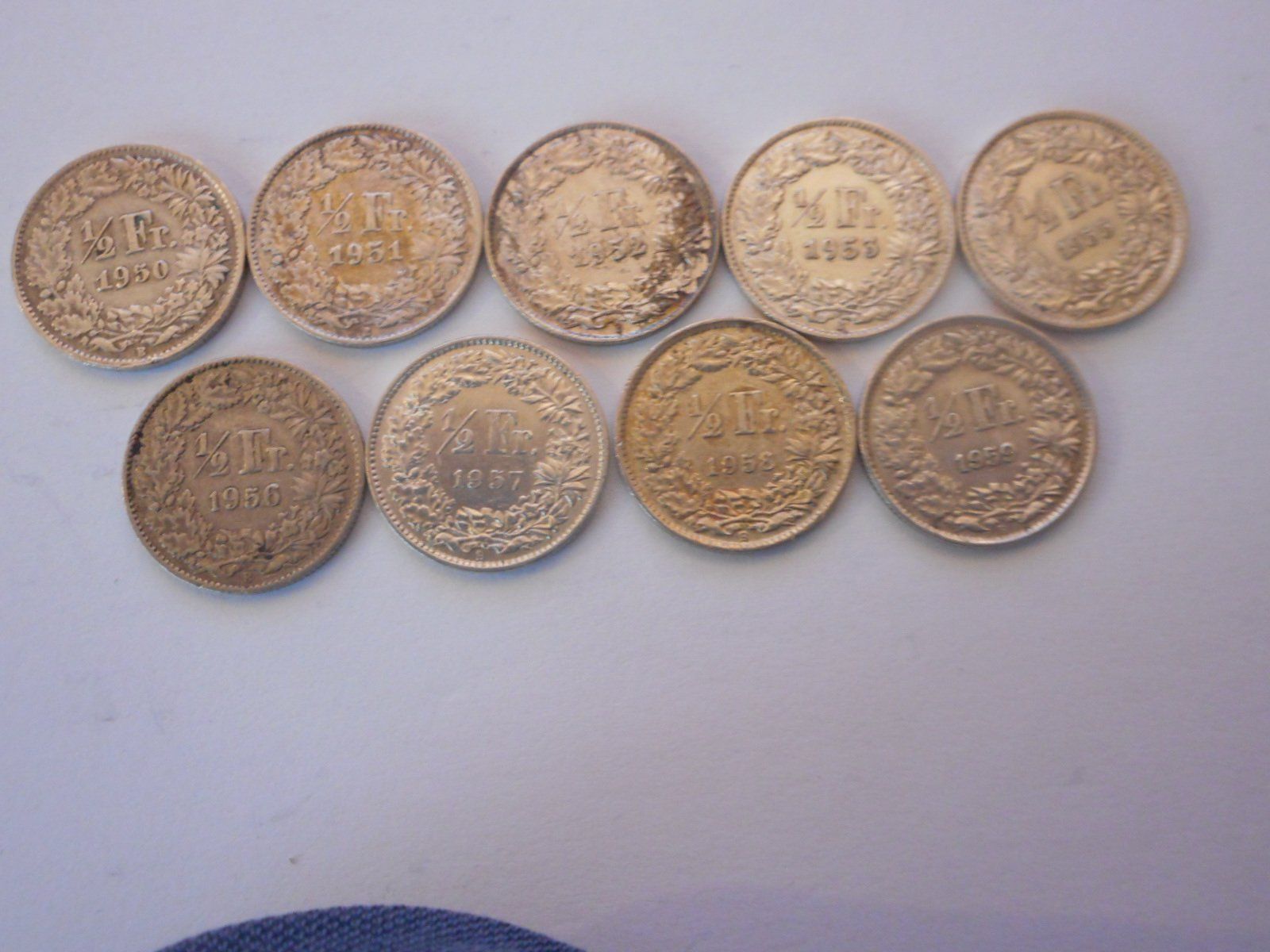 Tutti le monete: 9 x 50 Rp. 1950 - 1959 silber – Usato da Kriegstetten venduto da pizlad2010