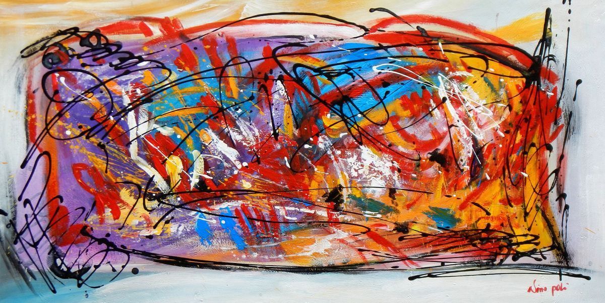 Reproduktionen & Neuware: Abstrakt - Pollock Style Signatur (II) – Neu (gemäss Beschreibung) aus Larnaca von KunstDepot24