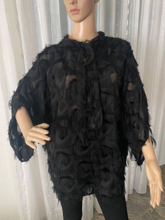 edle und spezielle Bluse, schwarz, L