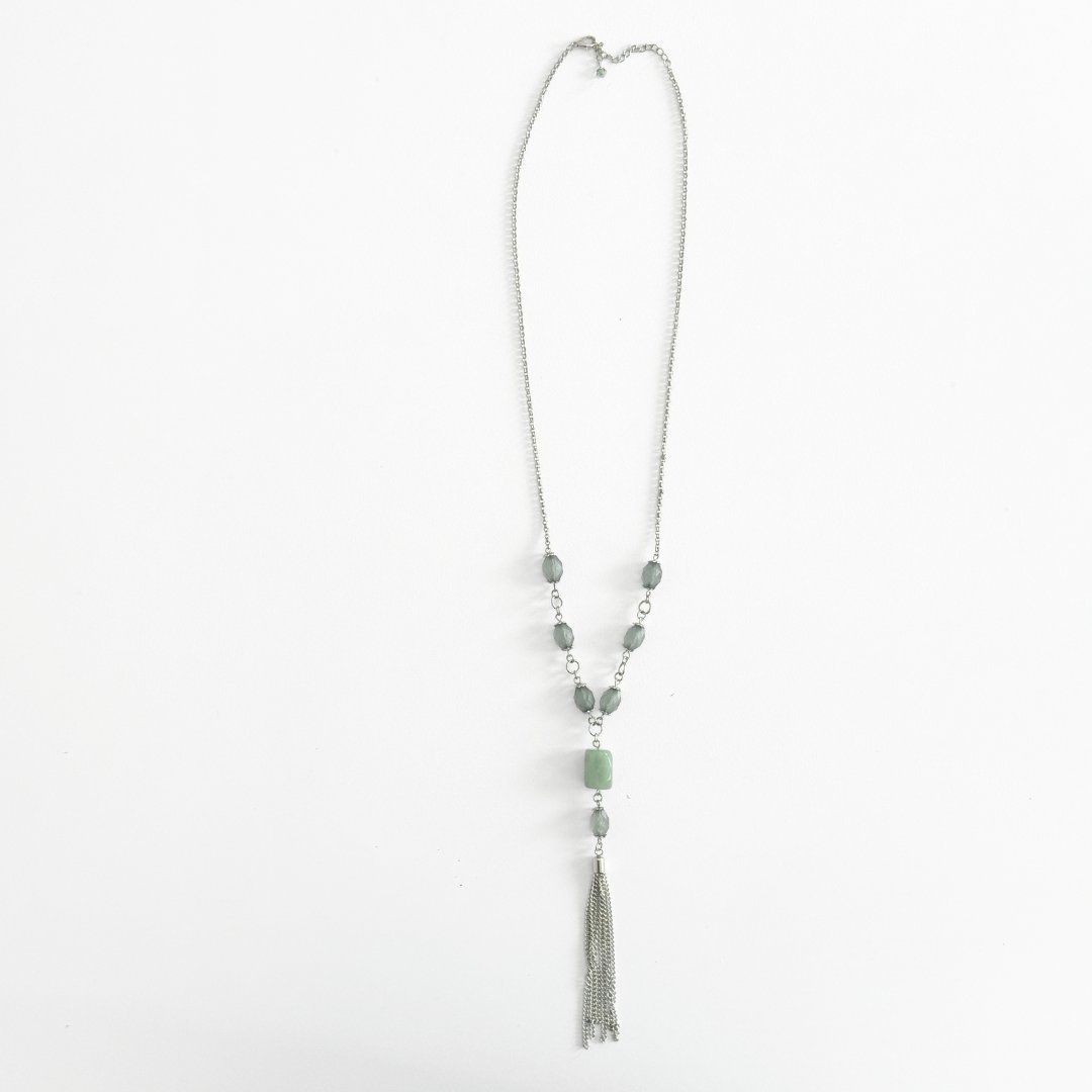 Catenine: Collier Long Argenté, Vert, Bleu – Usato da Vevey venduto da secondlifevevey 1