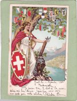 Kitsch Kunst Helvetia Wappen  1902
