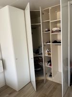 Schrank weiss Eckschrank mit Kleiderstange