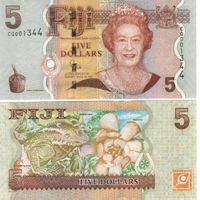 Elizabeth Fiji 5 Dollar 2007 unz