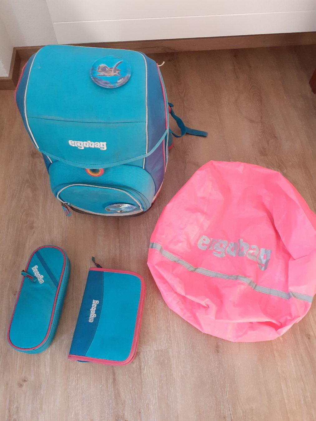 Ergobag Borse & Zaini: Ergobag Schulthek set mit Etuis und Regenschutz – Usato da Chur venduto da Knuffer