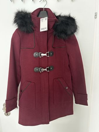 Orsay Damen Mantel mit Kapuze bordeaux Grösse 36 neu