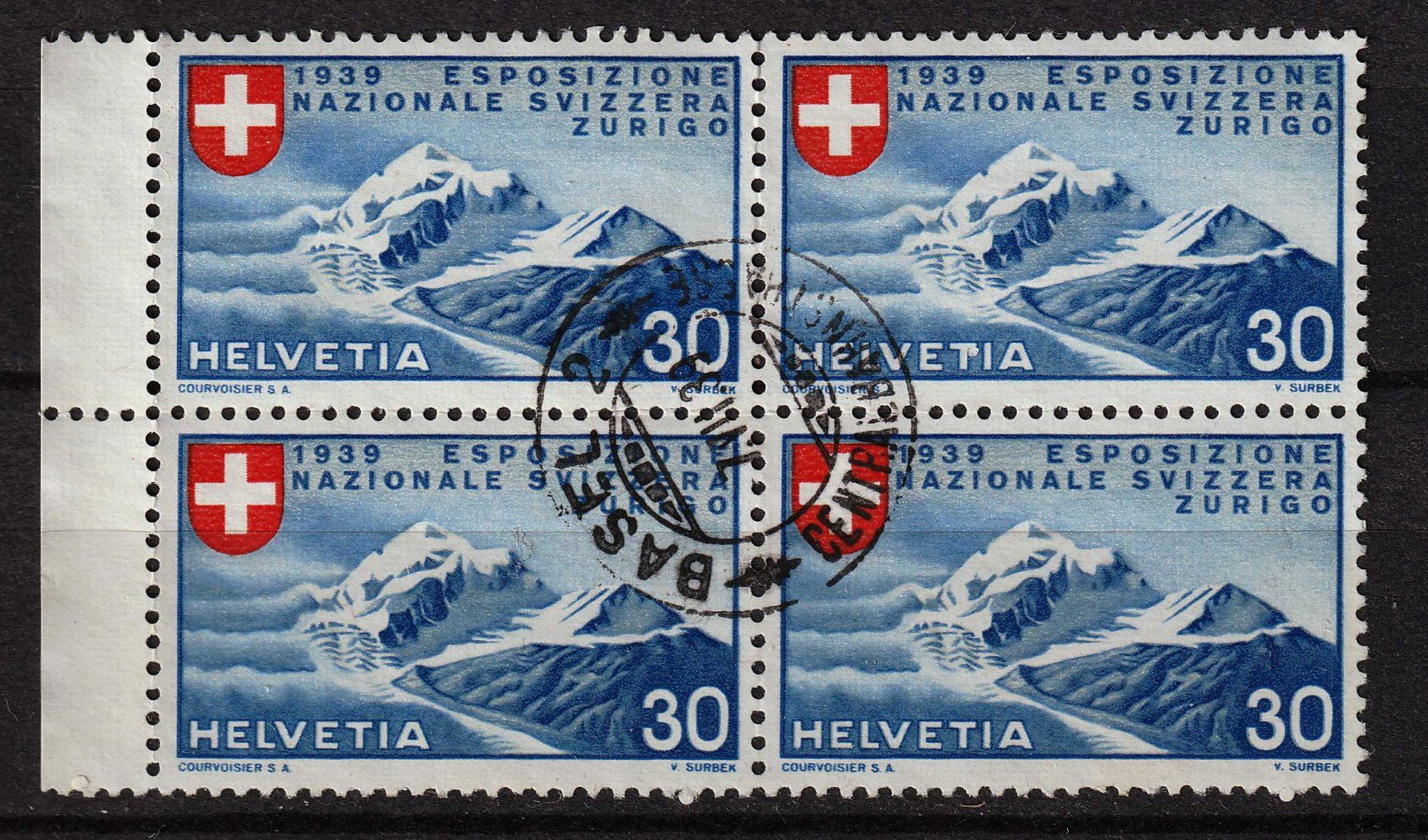 Tutti i francobolli: 1939 4er-Block ZNr. 227 it. – Usato da Arlesheim venduto da gaugi43